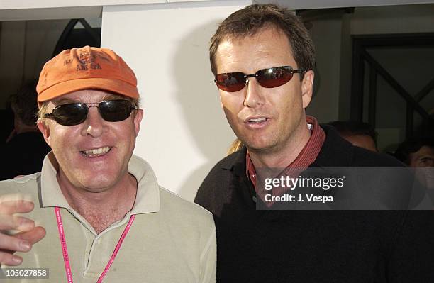 Cassian Elwes and Michael Burns during Cannes 2002 - Lionsgate Party at the Variety Pavilion at The Variety Pavilion in Cannes, France.