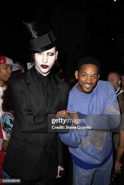 Marilyn Manson and Will Smith during "Final Flight Of The Osiris" World Premiere at Steven J. Ross Theatre in Burbank, California, United States.