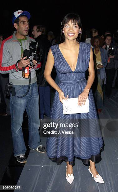 Rosario Dawson during Mercedes Benz Fashion Week Fall 2003 Collections - Luca Luca - Front Row at Bryant Park in New York City, New York, United...