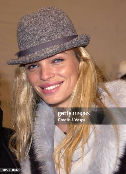 Esther Canadas during Mercedes Benz Fashion Week Fall 2003 Collections - Luca Luca - Front Row at Bryant Park in New York City, New York, United...