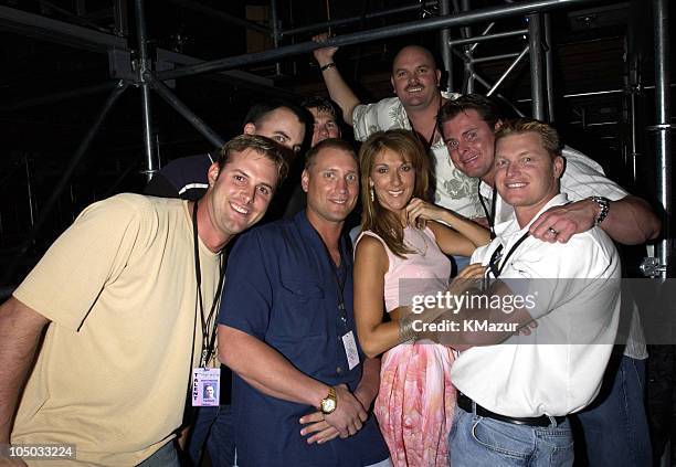 Celine Dion and the New York Yankees Steve Karsay, John Vander Wal, David Wells, Jason Giambi & Shane Spencer