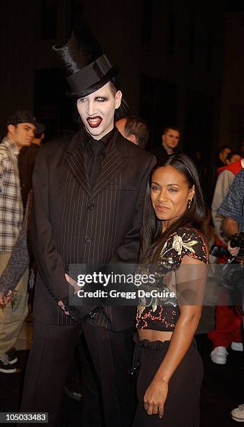 Marilyn Manson and Jada Pinkett Smith during "Final Flight Of The Osiris" World Premiere at Steven J. Ross Theatre in Burbank, California, United...