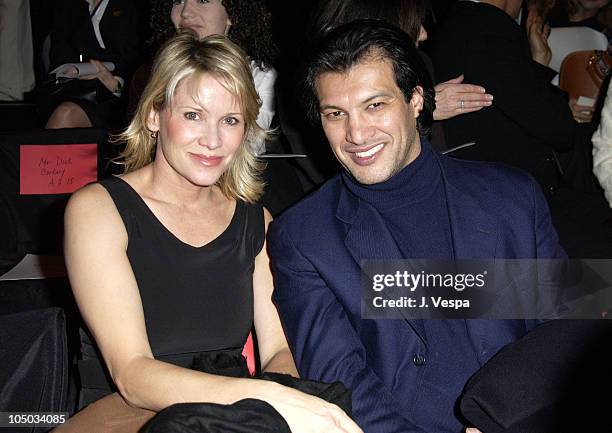 Frederic Fekkai and guest during Mercedes Benz Fashion Week Fall 2003 Collections - Luca Luca - Front Row at Bryant Park in New York City, New York,...