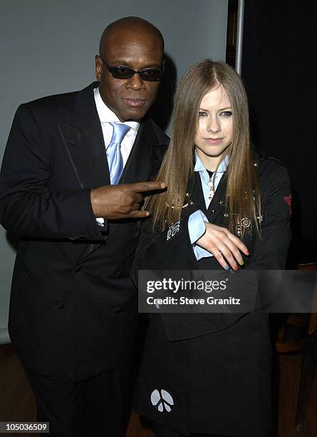 Antonio "L.A." Reid and Avril Lavigne during The 45th Annual GRAMMY Awards - BMG After-Party - Arrivals at Gotham Hall in New York City, New York,...