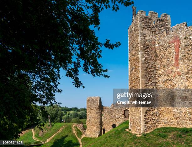 堡壘和城堡牆壁, framlingham 城堡, 薩福克 - suffolk england 個照片及圖片檔