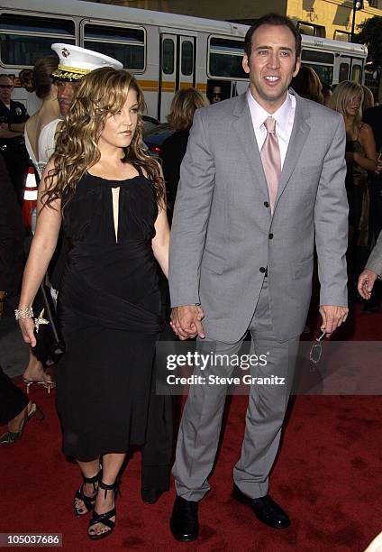 Lisa Marie Presley & Nicolas Cage during "Windtalkers" Premiere at Grauman's Chinese Theatre in Hollywood, California, United States.