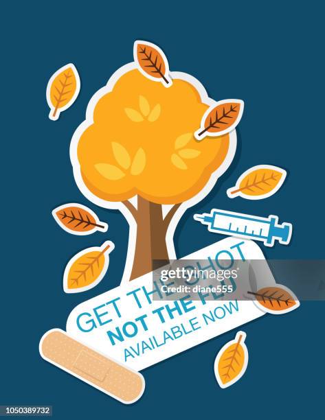 fall flu shot vaccination design element - getting flu shot stock illustrations