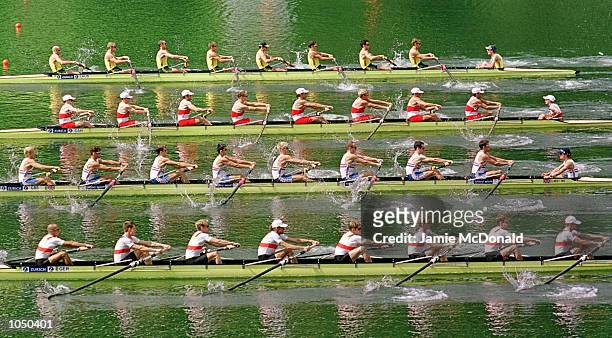 Great Britains mens eights during the FISA World Rowing Championships at Lucerne, Switzerland. Mandatory Credit: Jamie McDonald/ALLSPORT