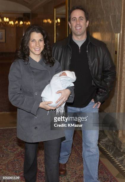Jessica Seinfeld and Jerry Seinfeld with their new baby boy, Julian Kal