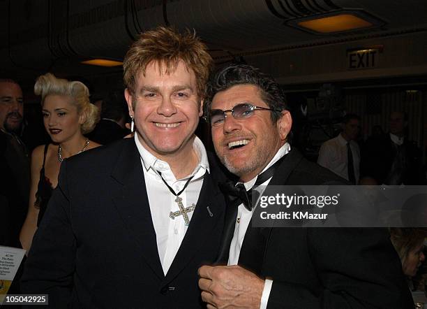 Elton John and Jann Wenner during The 18th Annual Rock and Roll Hall of Fame Induction Ceremony - Inside at The Waldorf Astoria in New York City, New...