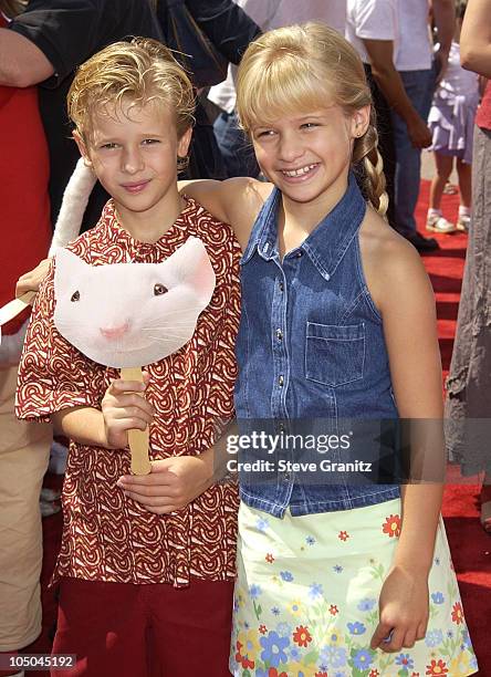 Cayden Boyd & Jenna Boyd during "Stuart Little 2" Premiere at Mann Village Theatre in Westwood, California, United States.