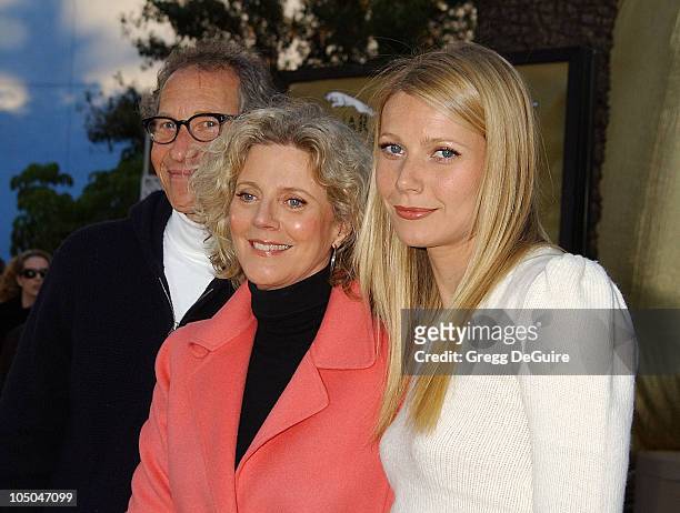 Bruce Paltrow, Blythe Danner & Gwyneth Paltrow during "Austin Powers In Goldmember" Premiere at Universal Amphitheatre in Universal City, California,...
