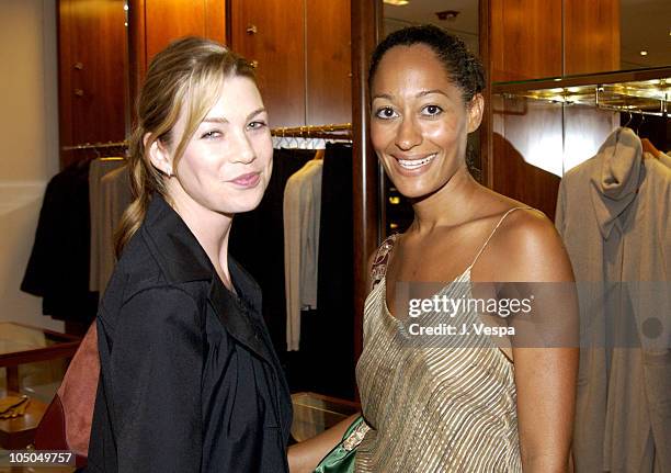 Ellen Pompeo and Tracee Ellis Ross during Hermes Party for "Happy Hand" by Hilton McConnico at Hermes Store Rodeo in Beverly Hills, California,...