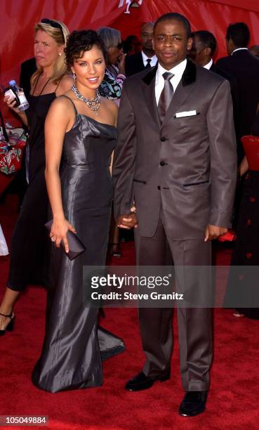 Dule Hill and Nicole Lyn during The 54th Annual Primetime Emmy Awards - Arrivals at The Shrine Auditorium in Los Angeles, California, United States.