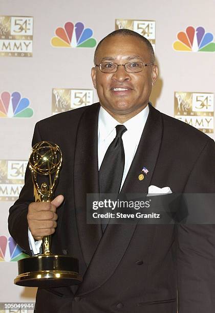 Larry Wilmore, winner for Best Writing for a Comedy Series, "The Bernie Mac Show", at the 54th Annual Emmy Awards