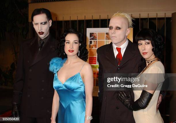 Marilyn Manson, Dita Von Teese, Tim Skold & guest during "The Rules of Attraction" Premiere - Arrivals at The Egyptian Theatre in Hollywood,...