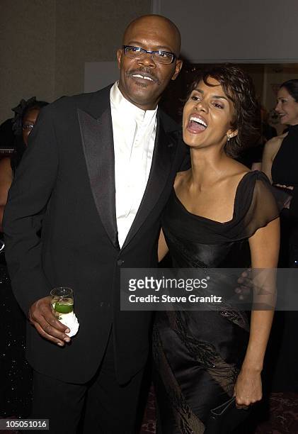 Samuel L. Jackson and Halle Berry during The 15th Carousel Of Hope Ball - VIP Reception at Beverly Hilton Hotel in Beverly Hills, California, United...
