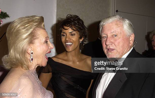 Barbara Davis, Halle Berry & Merv Griffin during The 15th Carousel Of Hope Ball - VIP Reception at Beverly Hilton Hotel in Beverly Hills, California,...