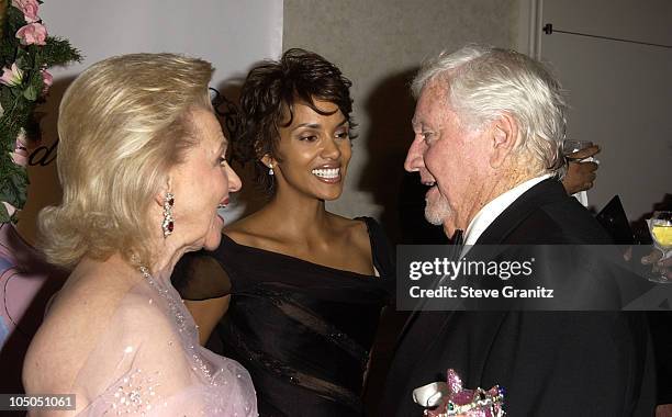 Barbara Davis, Halle Berry & Merv Griffin during The 15th Carousel Of Hope Ball - VIP Reception at Beverly Hilton Hotel in Beverly Hills, California,...