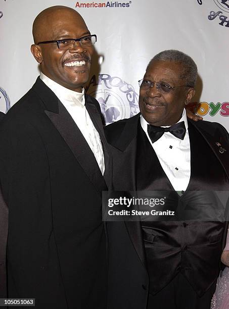 Samuel L. Jackson and B.B. King during The 15th Carousel Of Hope Ball - VIP Reception at Beverly Hilton Hotel in Beverly Hills, California, United...