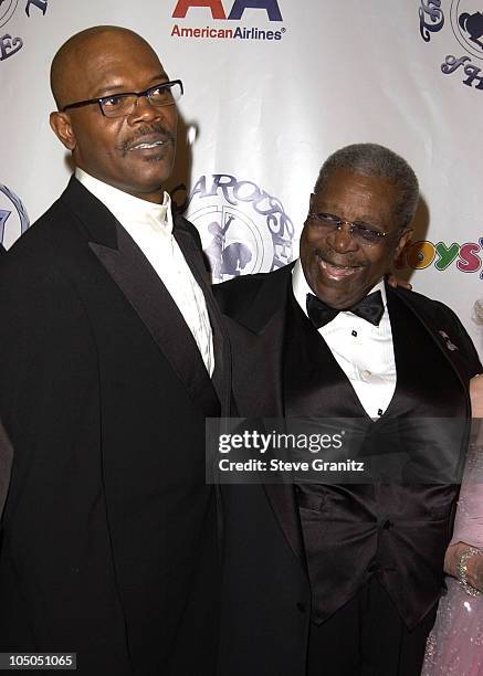 Samuel L. Jackson and BB King during The 15th Carousel Of Hope Ball - VIP Reception at Beverly Hilton Hotel in Beverly Hills, California, United...