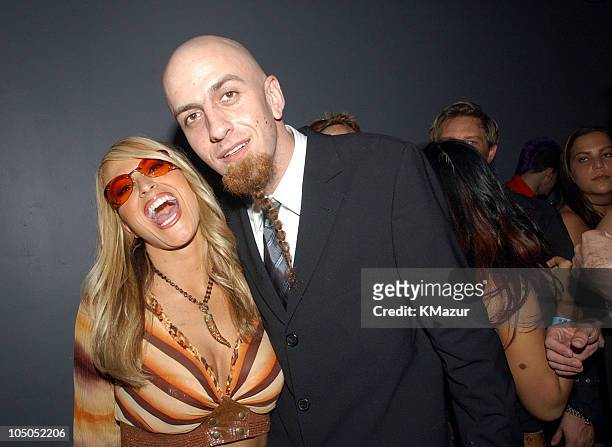 Anastacia and John Dolmayan of System of a Down during MTV Video Music Awards Latinoamerica 2002 - Backstage and Audience at Jackie Gleason Theater...