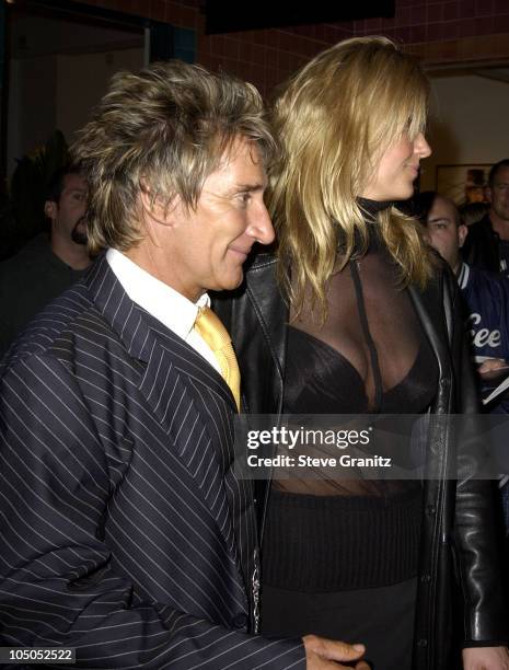 Rod Stewart & Penny Lancaster during Rolling Stones Ronnie Wood to Display Art Collection at Hamilton-Selway Fine Art Gallery in Los Angeles,...