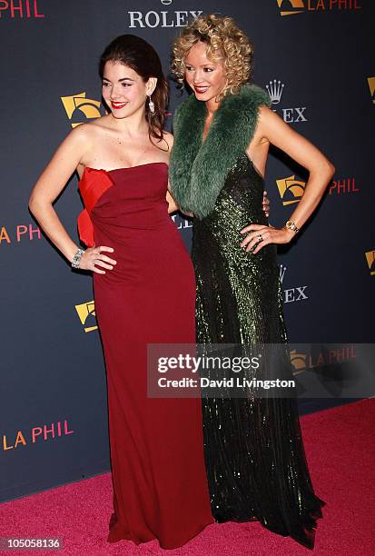 Eloisa Maturen and Julia Trappe attend the Los Angeles Philharmonic opening night gala to celebrate Maturen's husband music director Gustavo Dudamel...