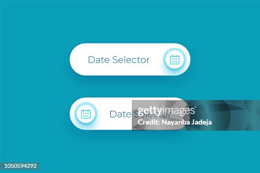 Date Button Design Date Selector Button Ui User Interface Sliding Buttons Uikit Vector ...