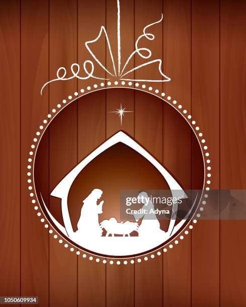nativity - rustic white wood christmas background stock illustrations