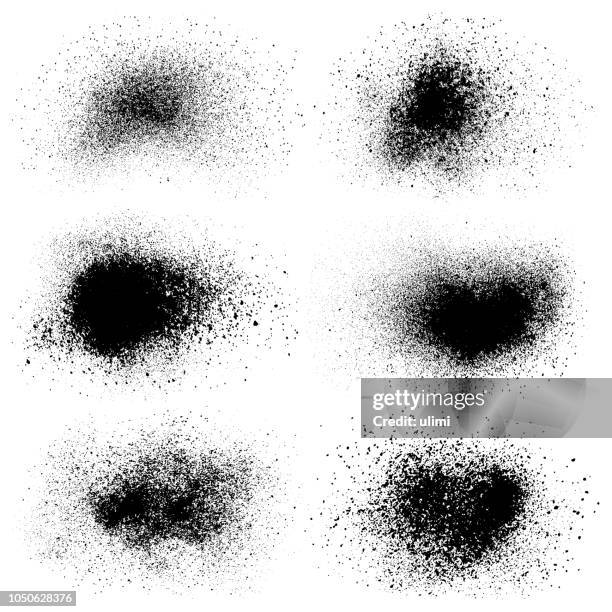crushed charcoal, dust, vector elements - powder explosion stock illustrations