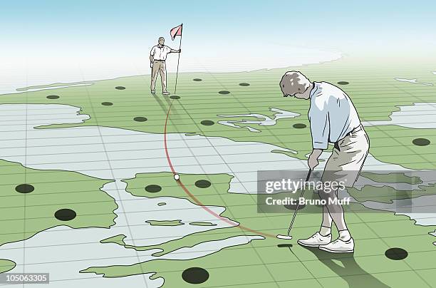golfer - two men golfing stock illustrations