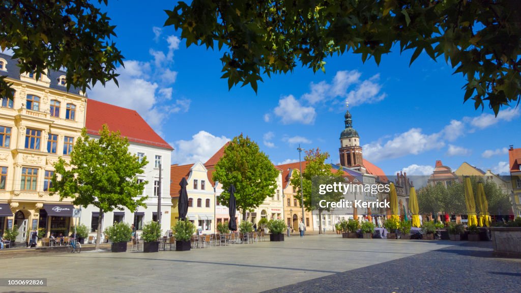 Cottbus Brandenburg - Altmarkt with church