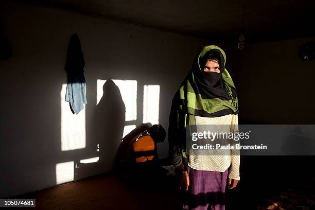 Bas Gul resides at a women's shelter and safe house October 7, 2010 in Bamiyan, Afghanistan. She was a child bride, forced to marry at age 11, and...