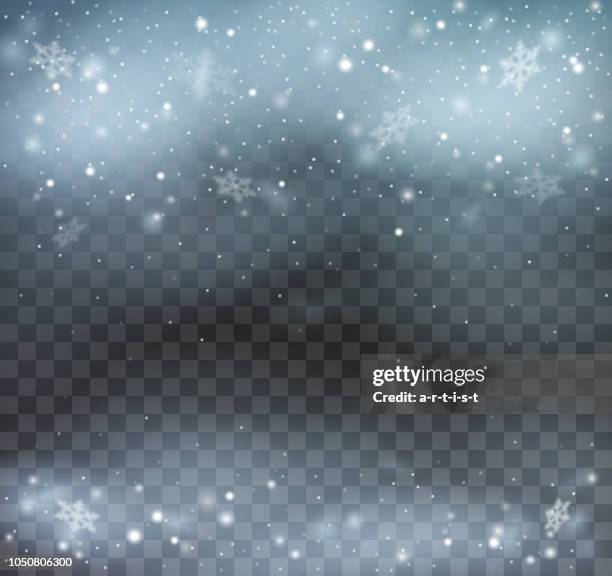 blizzard on transparent background. - glitter falling stock illustrations