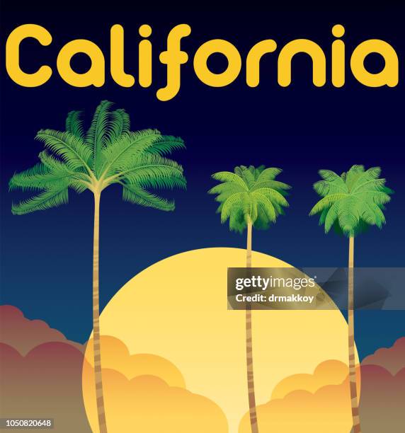 palm tree - beach la stock illustrations