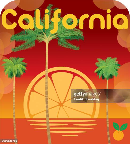 palm tree, california - beach la stock illustrations