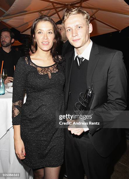 Actor Matthias Schweighoefer and his wife Anni Fromm attend the 'Hesse Movie Award 2010' at the Alte Oper on October 8, 2010 in Frankfurt am Main,...