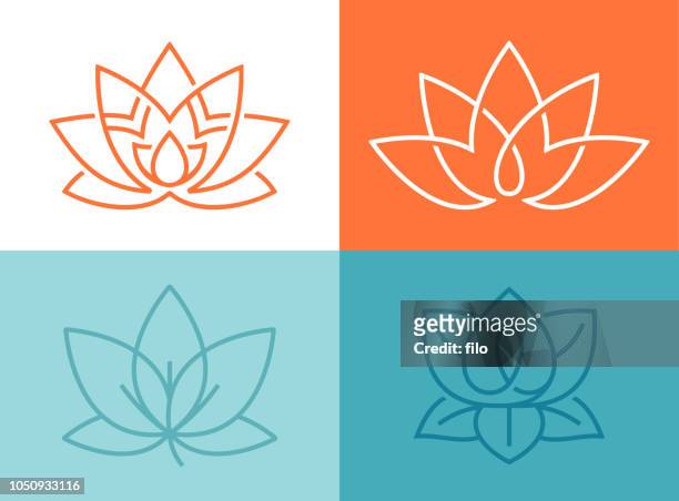 stockillustraties, clipart, cartoons en iconen met lotus bloem symbolen - harmony