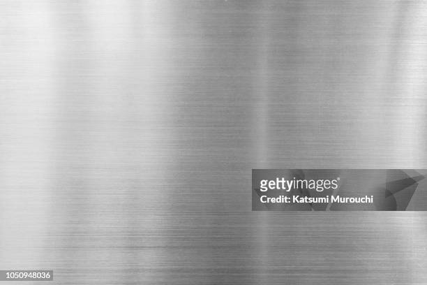 hairline steel plate texture background - silver stock photos et images de collection