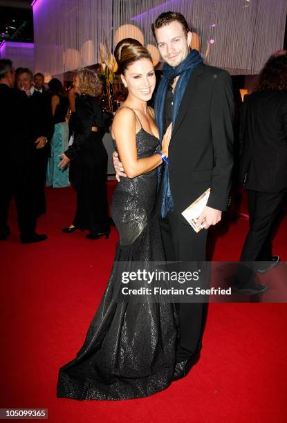 Host Nazan Eckes and boyfriend Julian Khol attend the German TV Award 2010 at Coloneum on October 9, 2010 in Cologne, Germany.