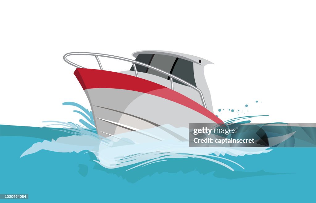 Vector Cartoon Power Yacht High-Res Vector Graphic - Getty Images