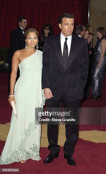 Jennifer Lopez and Ben Affleck during The 75th Annual Academy Awards - Arrivals at The Kodak Theater in Hollywood, California, United States.