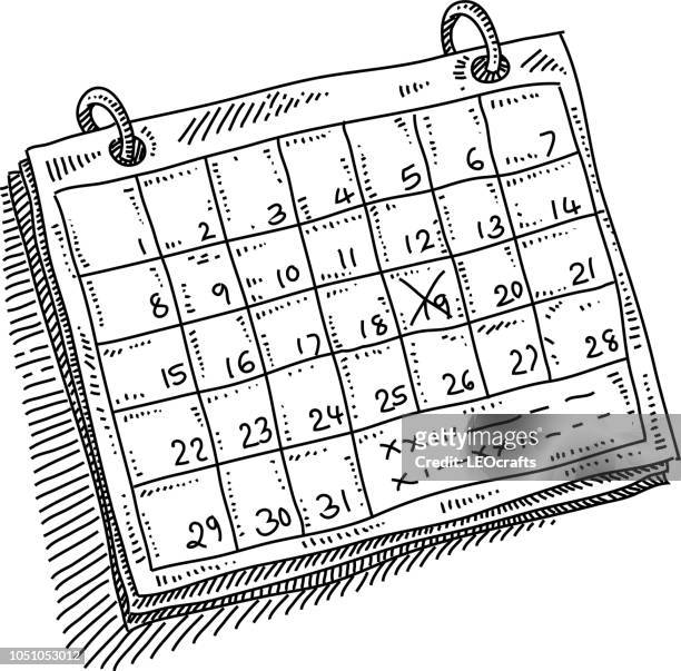 毎月カレンダー予定図面 - カレンダー　イラスト点のイラスト素材／クリップアート素材／マンガ素材／アイコン素材