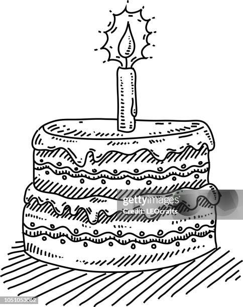 誕生日のケーキのろうそくの図面 - ケーキ　イラスト点のイラスト素材／クリップアート素材／マンガ素材／アイコン素材