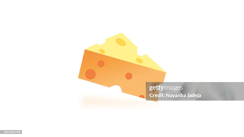 Cheese Cube vector Graphics, Stock vector illustration