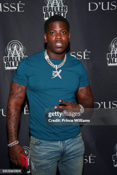 Rapper Casanova attends Baller Alert/Dusse Dinner series at Soho Beach House on October 6, 2018 in Miami Beach, Florida.