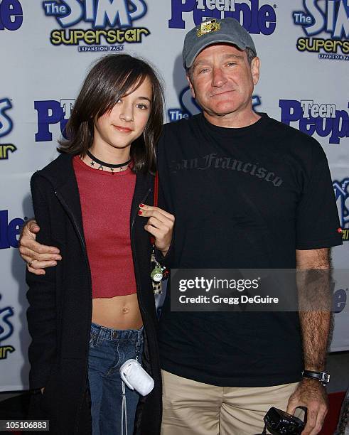 Robin Williams & Daughter Zelda during Teen People Celebrates The 6th Annual "25 Hottest Stars Under 25" at Lucky Strike Lanes in Hollywood,...