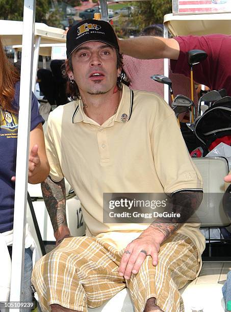 Tommy Lee during 32nd Annual LAPD Celebrity Golf Tournament at Rancho Park in Los Angeles, California, United States.