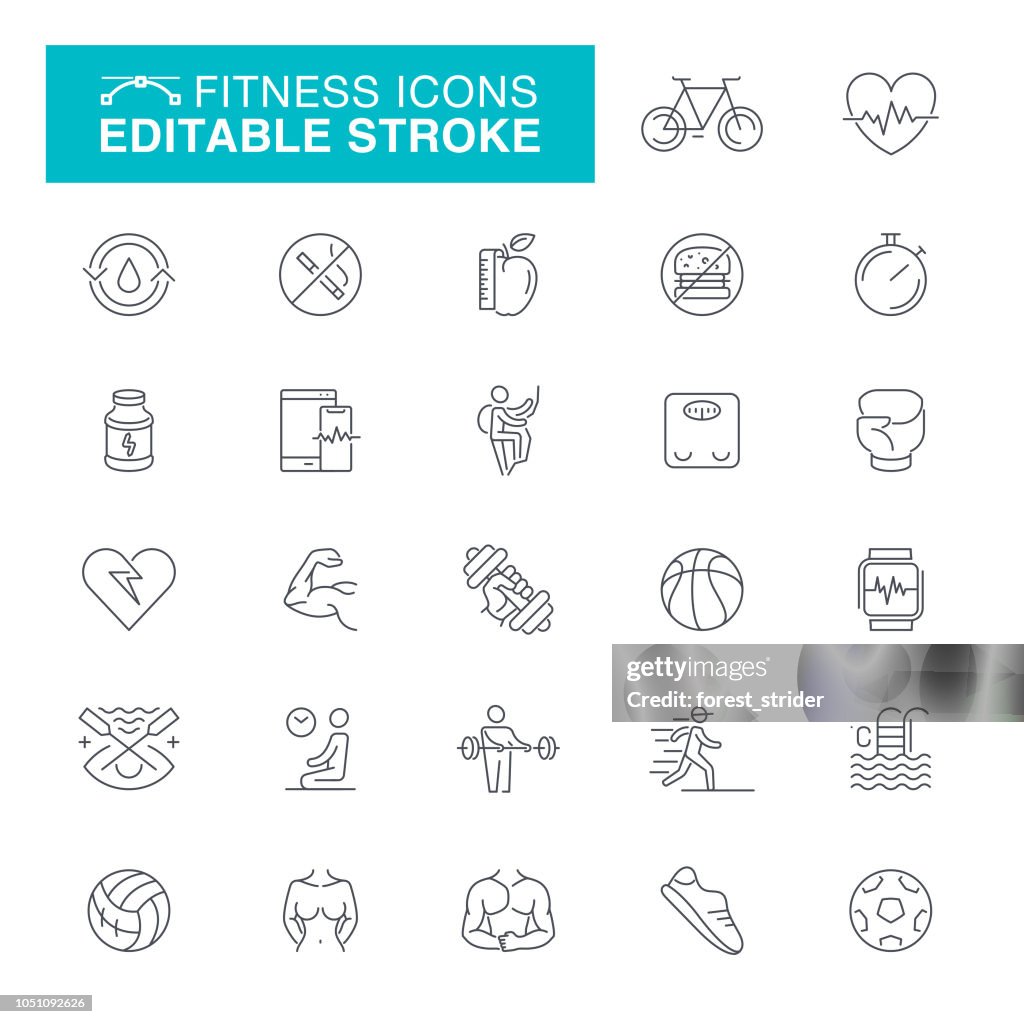 Iconos de entrenamiento y fitness